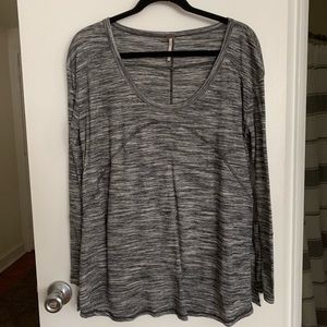 Heathered Grey Long Sleeve Top